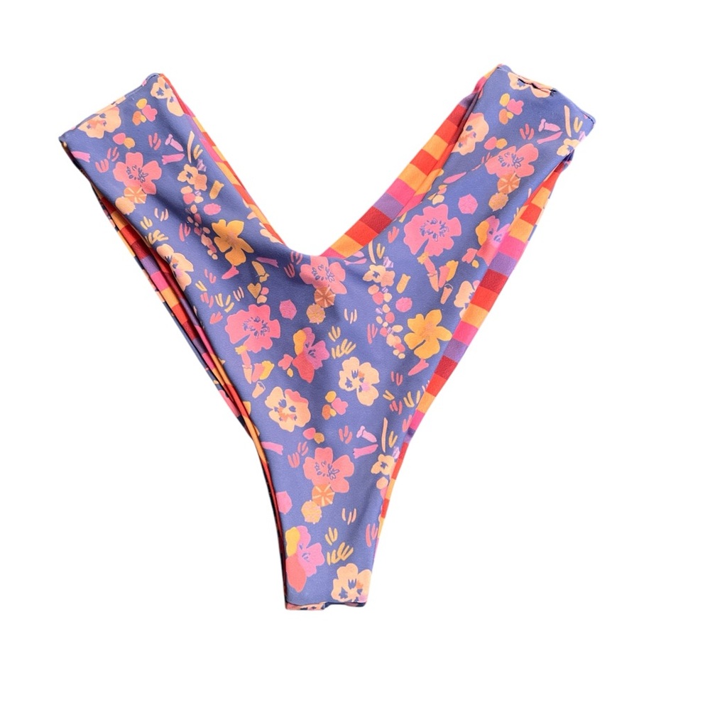 Floral High-Cut Bikini Bottom. Reversible Mandi bottom. Size Small.